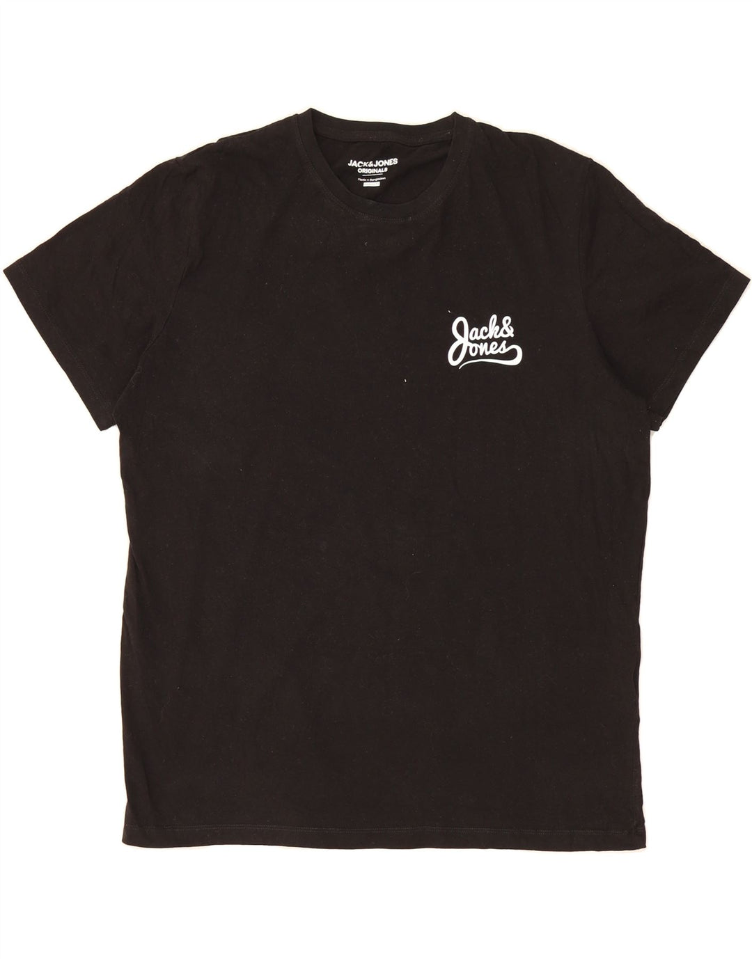 JACK & JONES Mens Regular Fit T-Shirt Top 2XL Black Cotton Vintage Jack & Jones and Second-Hand Jack & Jones from Messina Hembry 