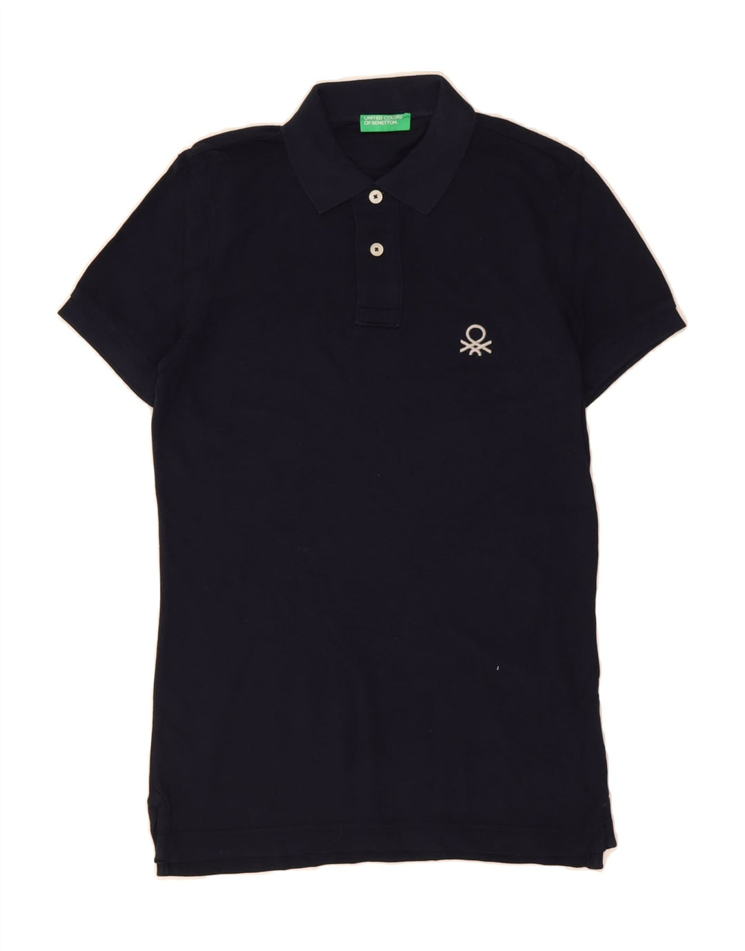 BENETTON Mens Polo Shirt XS Navy Blue Cotton Vintage Benetton and Second-Hand Benetton from Messina Hembry 