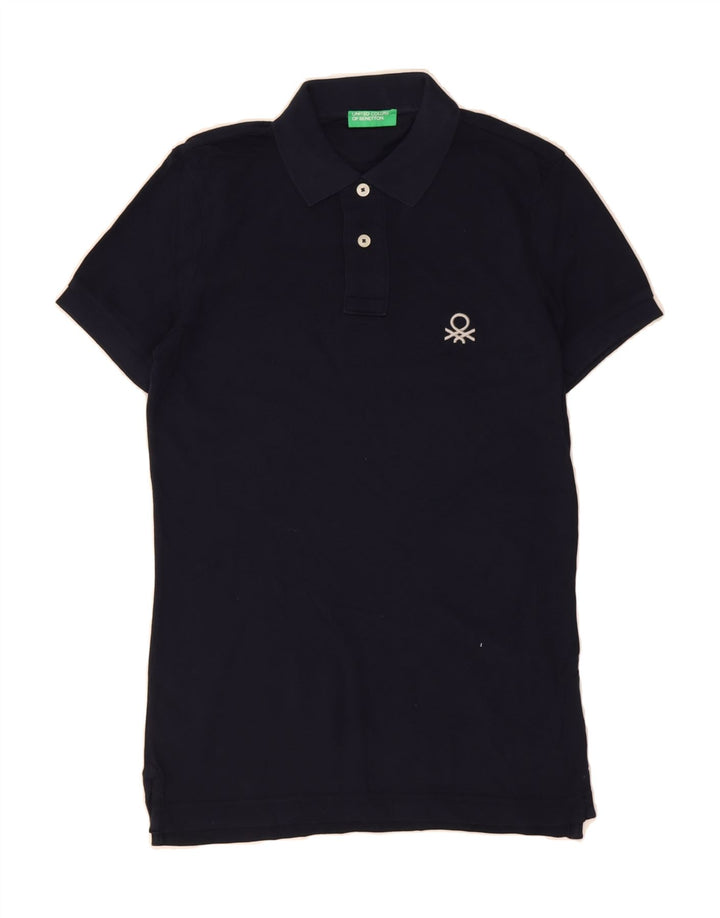 BENETTON Mens Polo Shirt XS Navy Blue Cotton Vintage Benetton and Second-Hand Benetton from Messina Hembry 
