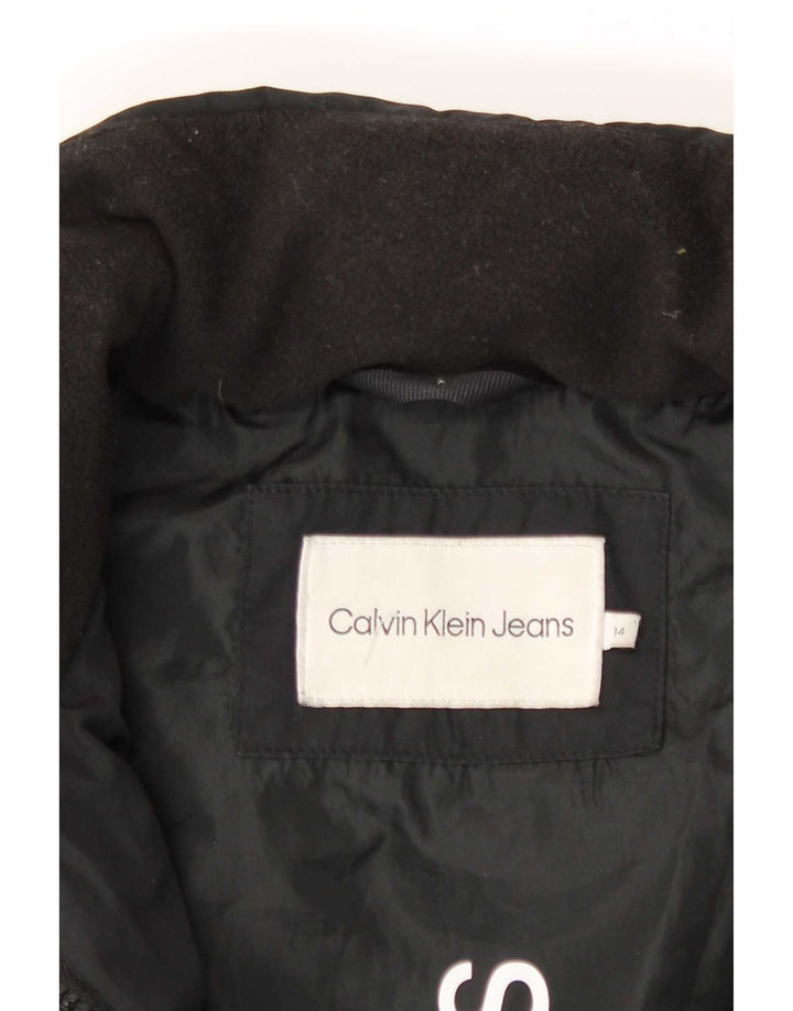 Calvin Klein Jeans Piger Polstret Frakke 13-14 År Sort Polyester