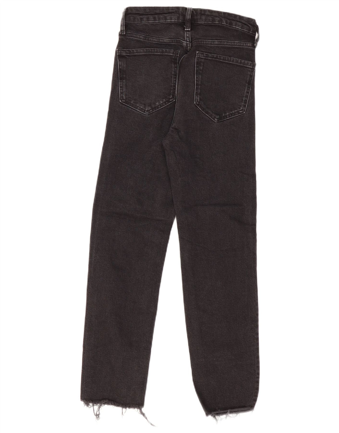 ZARA Dame Højtaljede Lige Jeans EU 36 XS W26 L27 Sort