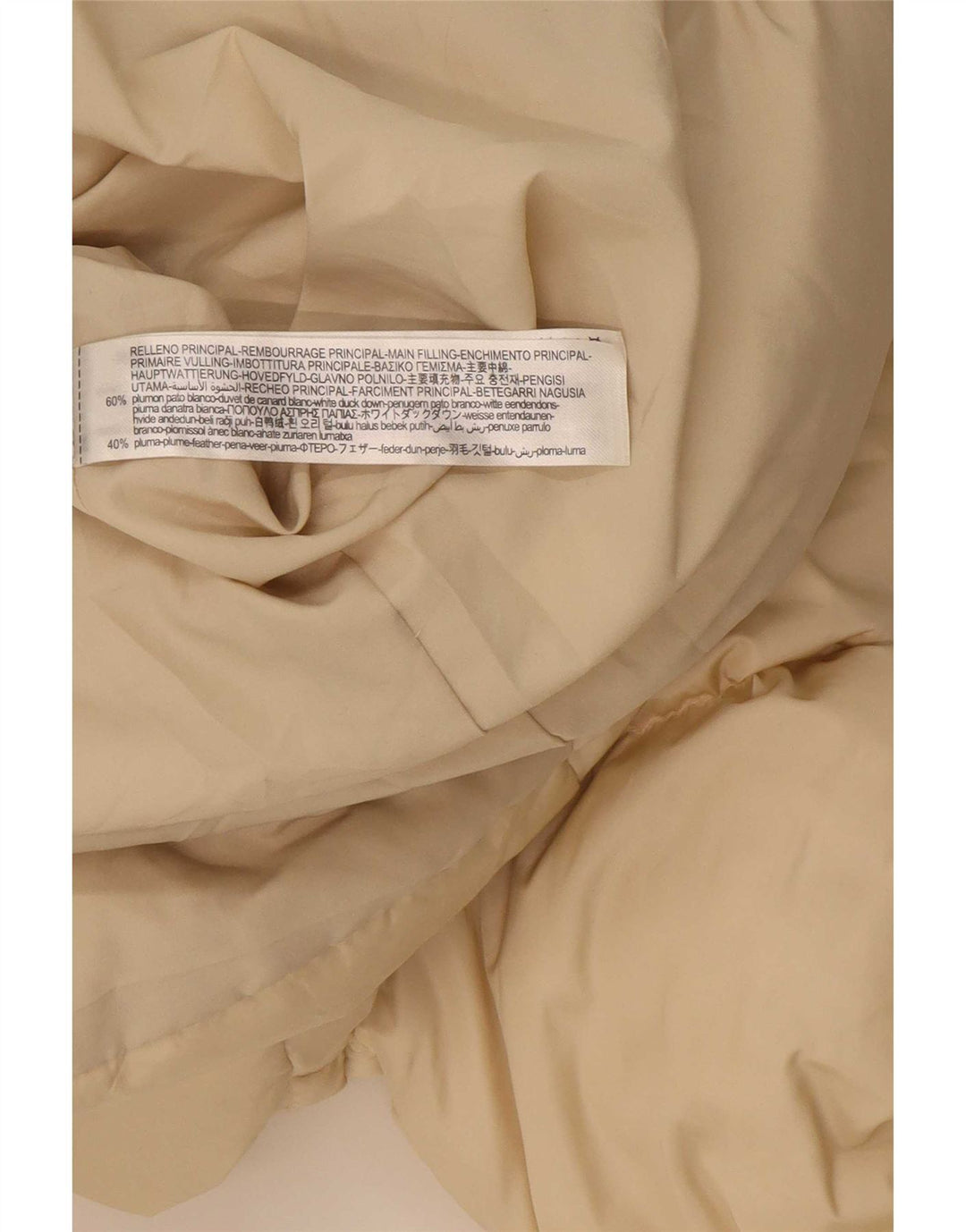 Zara Dame Hætte Oversized Polstret Frakke UK 6 XS Beige Polyester