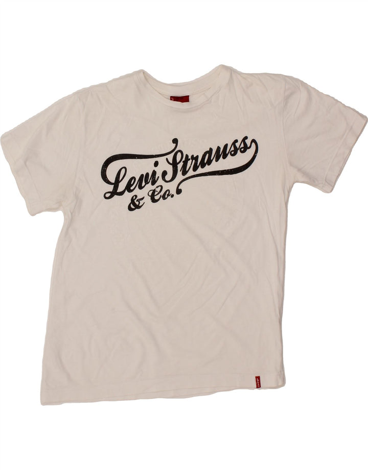 LEVI'S Girls Graphic T-Shirt Top 13-14 Years White Vintage Levi's and Second-Hand Levi's from Messina Hembry 