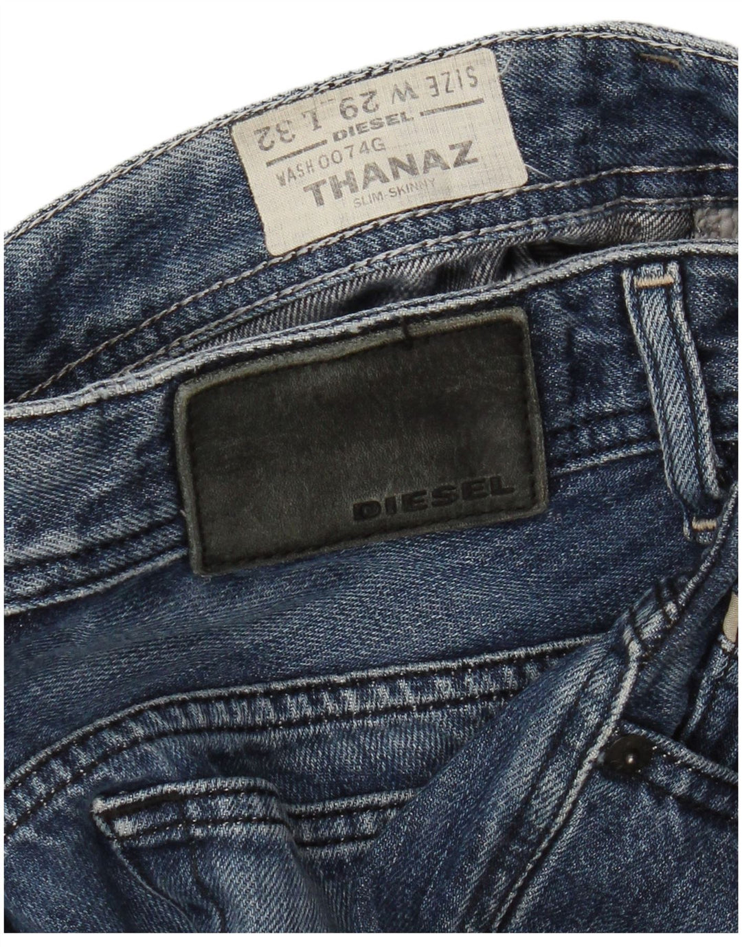 Diesel Herre Thanaz Slim Skinny Jeans W29 L32 Blå Bomuld