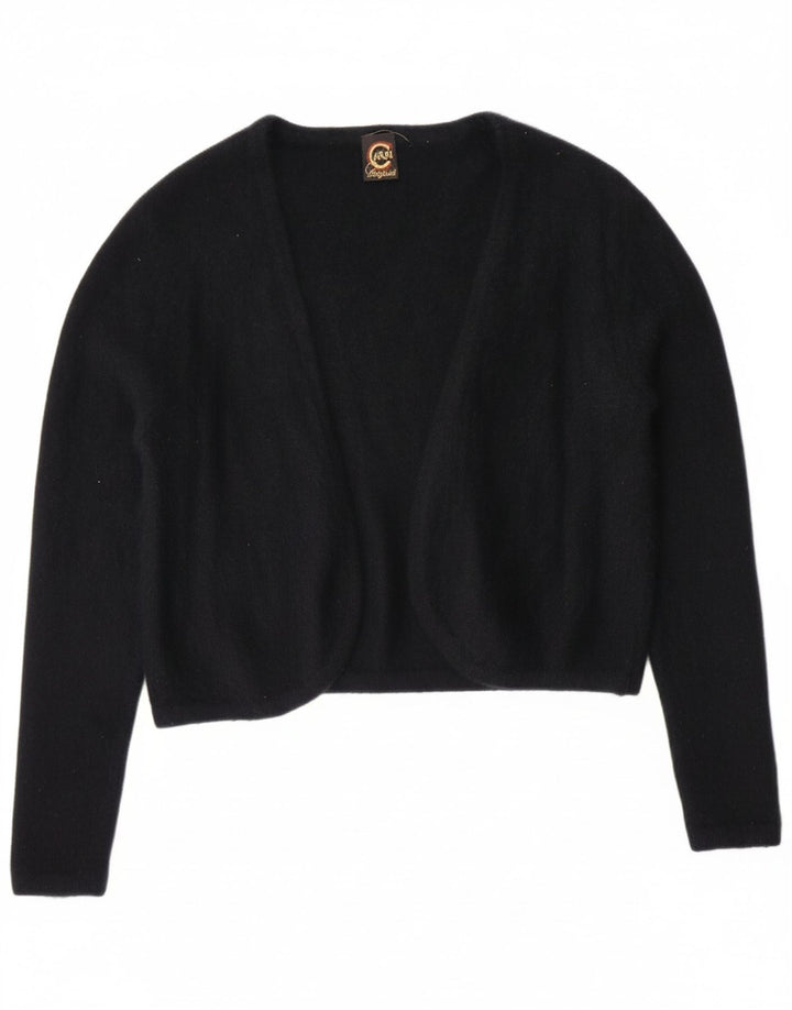 VINTAGE Womens Open Bolero Jumper IT 48 XL Black Angora Vintage Vintage and Second-Hand Vintage from Messina Hembry 