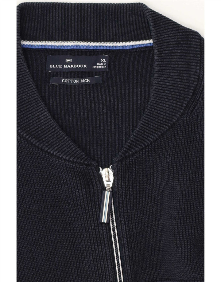 Blue Harbor Herre cardigan sweater XL Navy bomuld