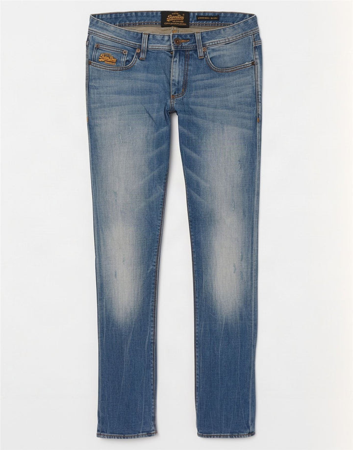 Superdry Herre Corporal Distressed Slim Jeans W31 L32 Blå Bomuld
