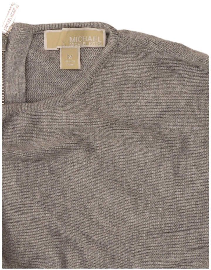 MICHAEL KORS Dame Boat Neck Jumper Sweater UK 14 Medium Grey