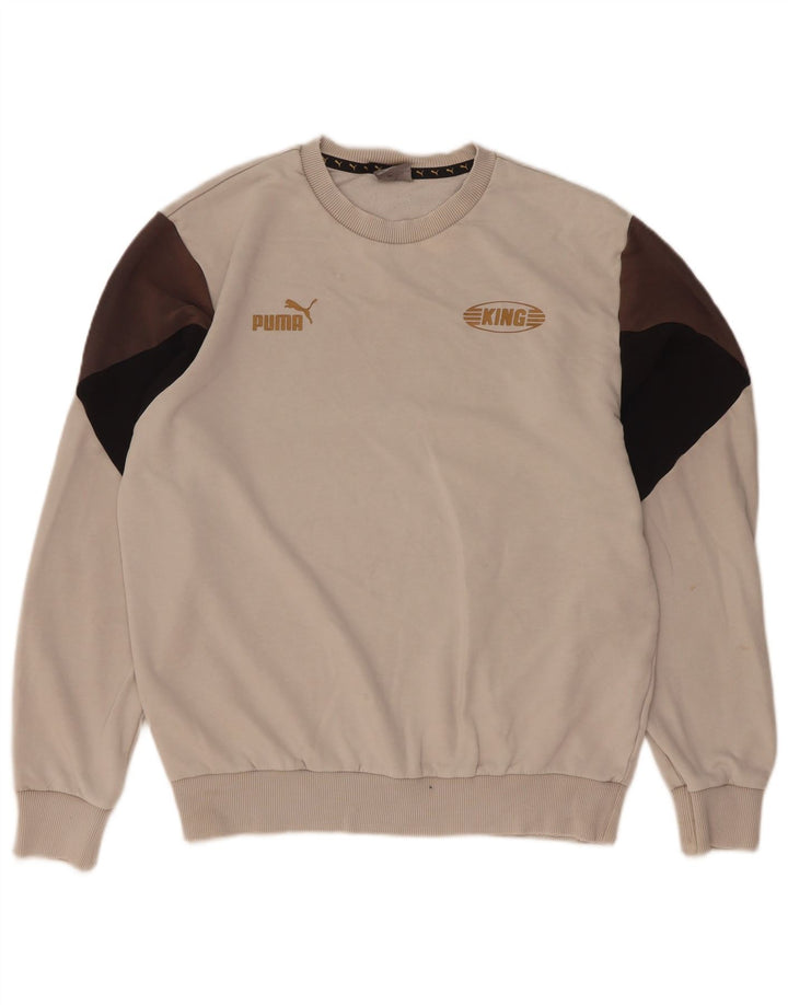 Puma Herre grafisk sweatshirt Jumper Medium Beige Colourblock Bomuld