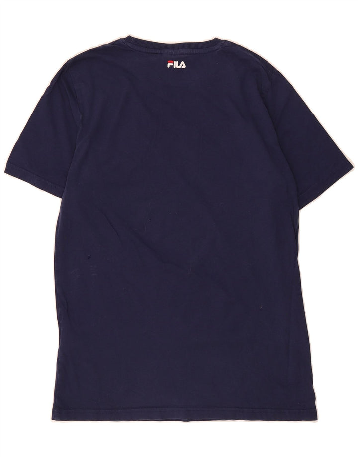 FILA Boys T-Shirt Top 15-16 Years Navy Blue Cotton Vintage Fila and Second-Hand Fila from Messina Hembry 
