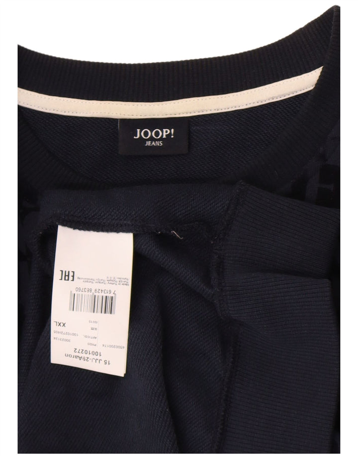 Joop Herre Grafisk Sweatshirt Jumper 2XL Marineblå Bomuld