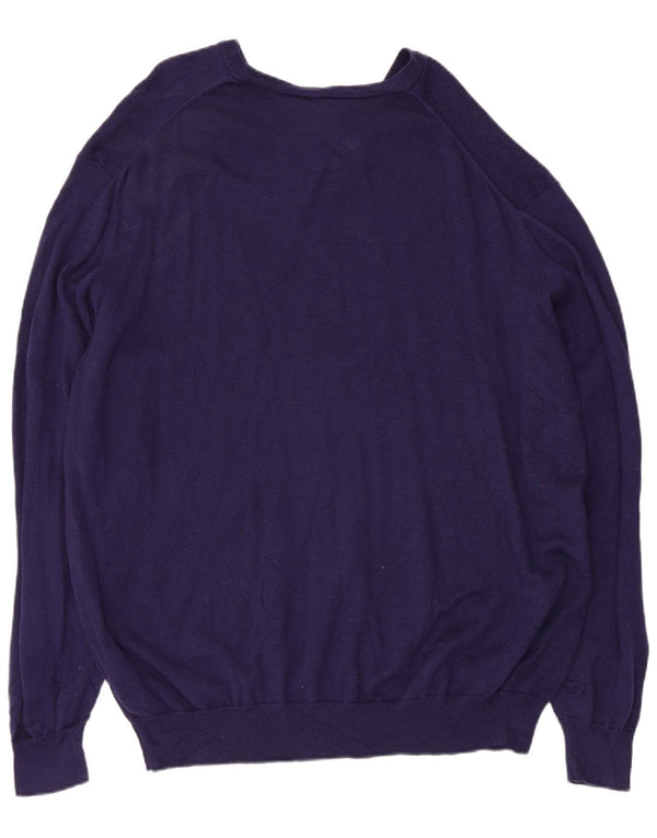 Lacoste Herre V-hals sweater str. 7 2XL Marineblå Ny uld
