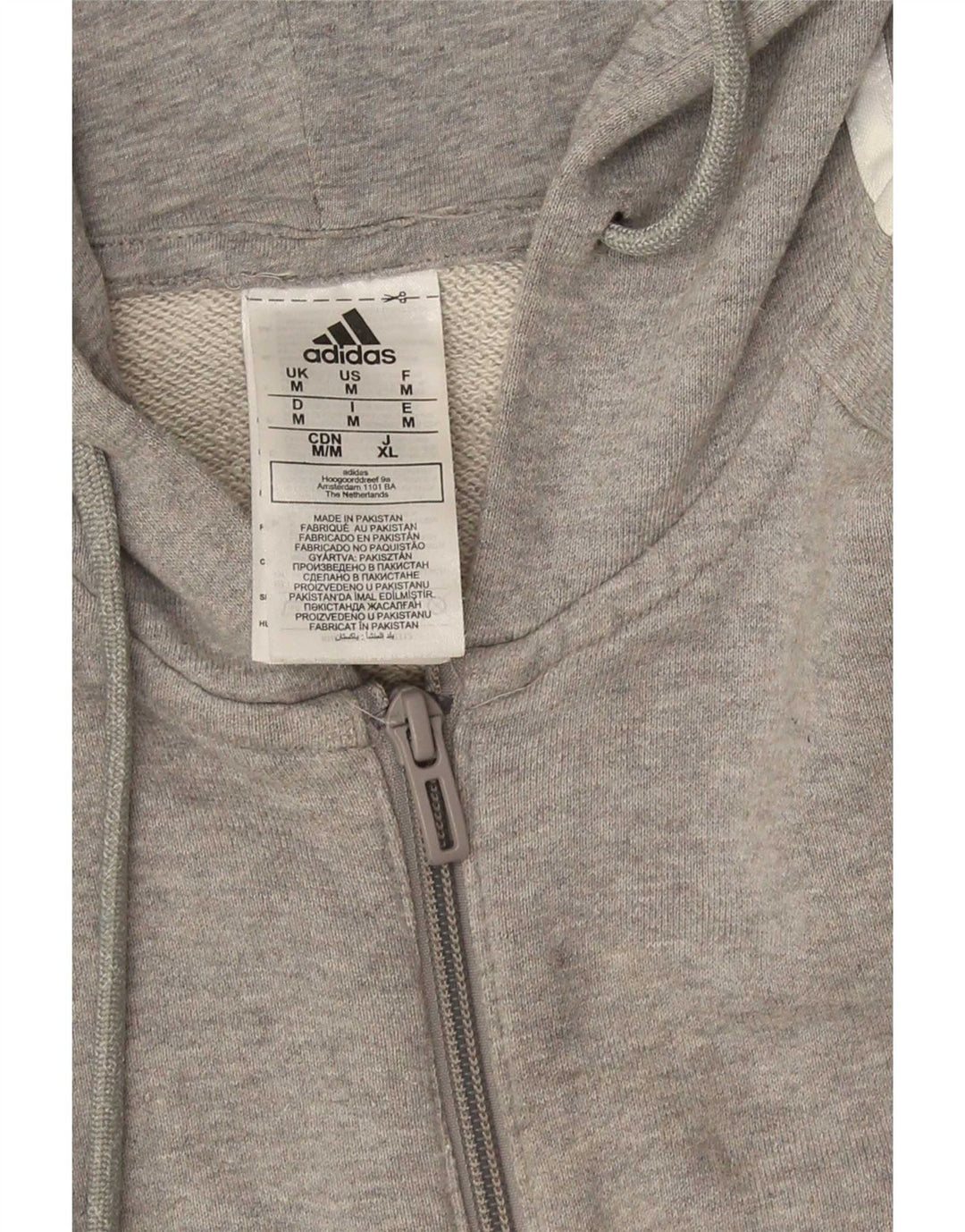 Adidas Herre Regular Fit Hættetrøje med lynlås mellemgrå bomuld