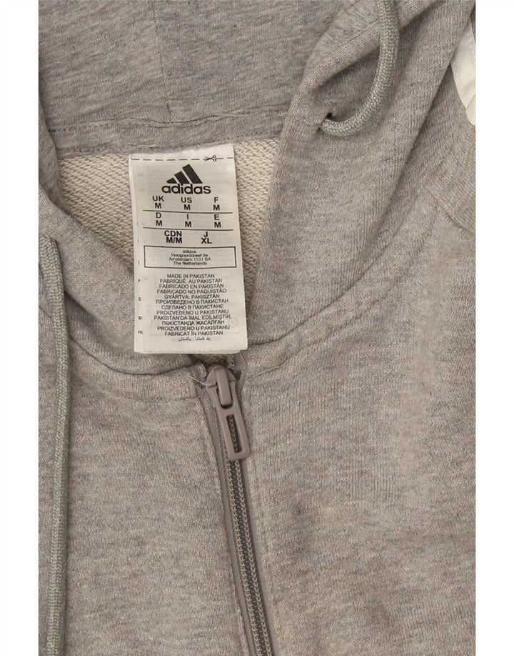 Adidas Herre Regular Fit Hættetrøje med lynlås mellemgrå bomuld