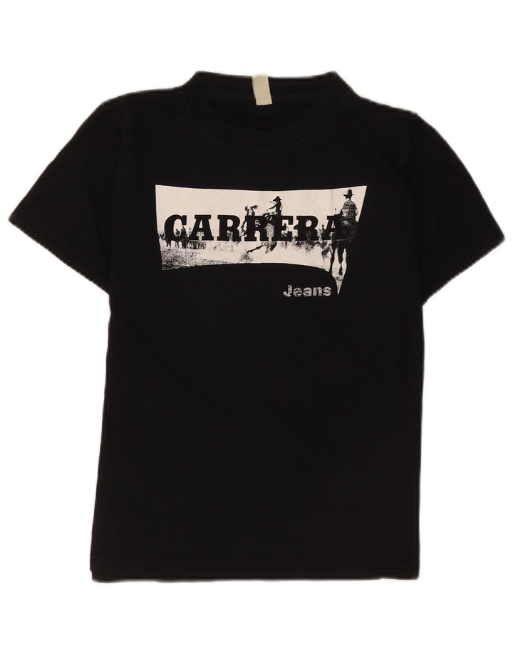 Carrera drenge grafisk t-shirt top 11-12 år sort bomuld