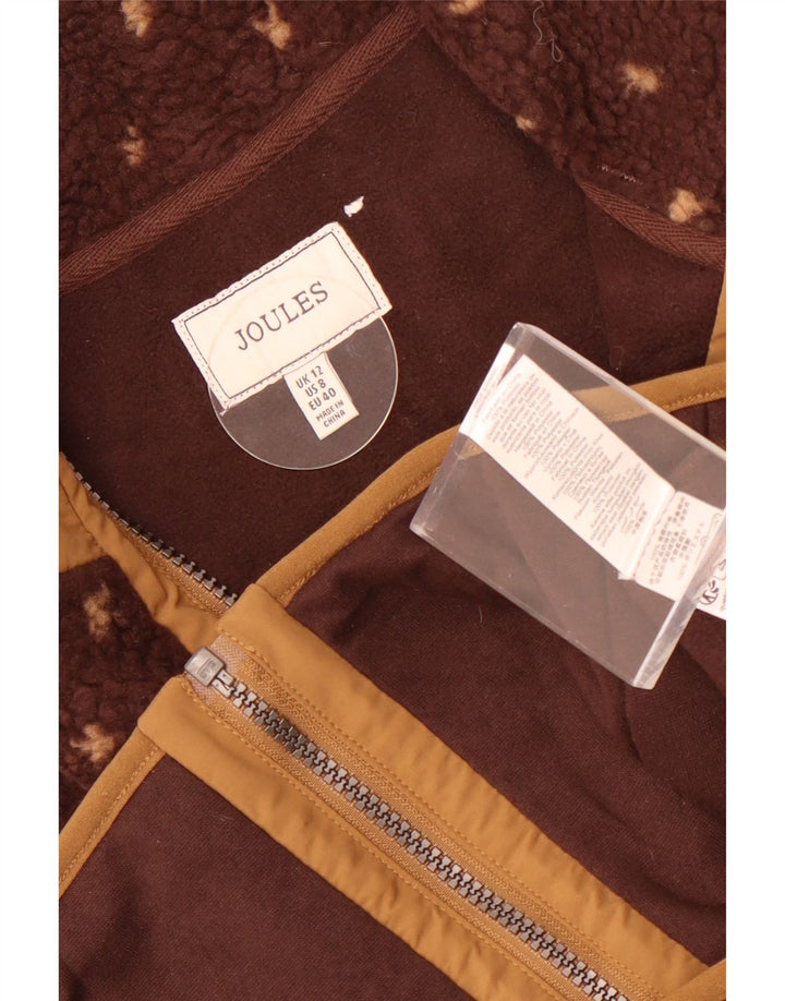 Joules Dame Fleece Gilet UK 12 Medium Brown Plettet Polyester