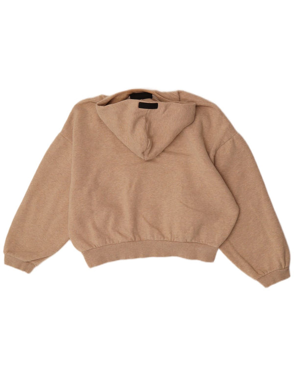 Essentials Dame grafisk oversized hættetrøje Jumper UK 6 XS Beige Bomuld