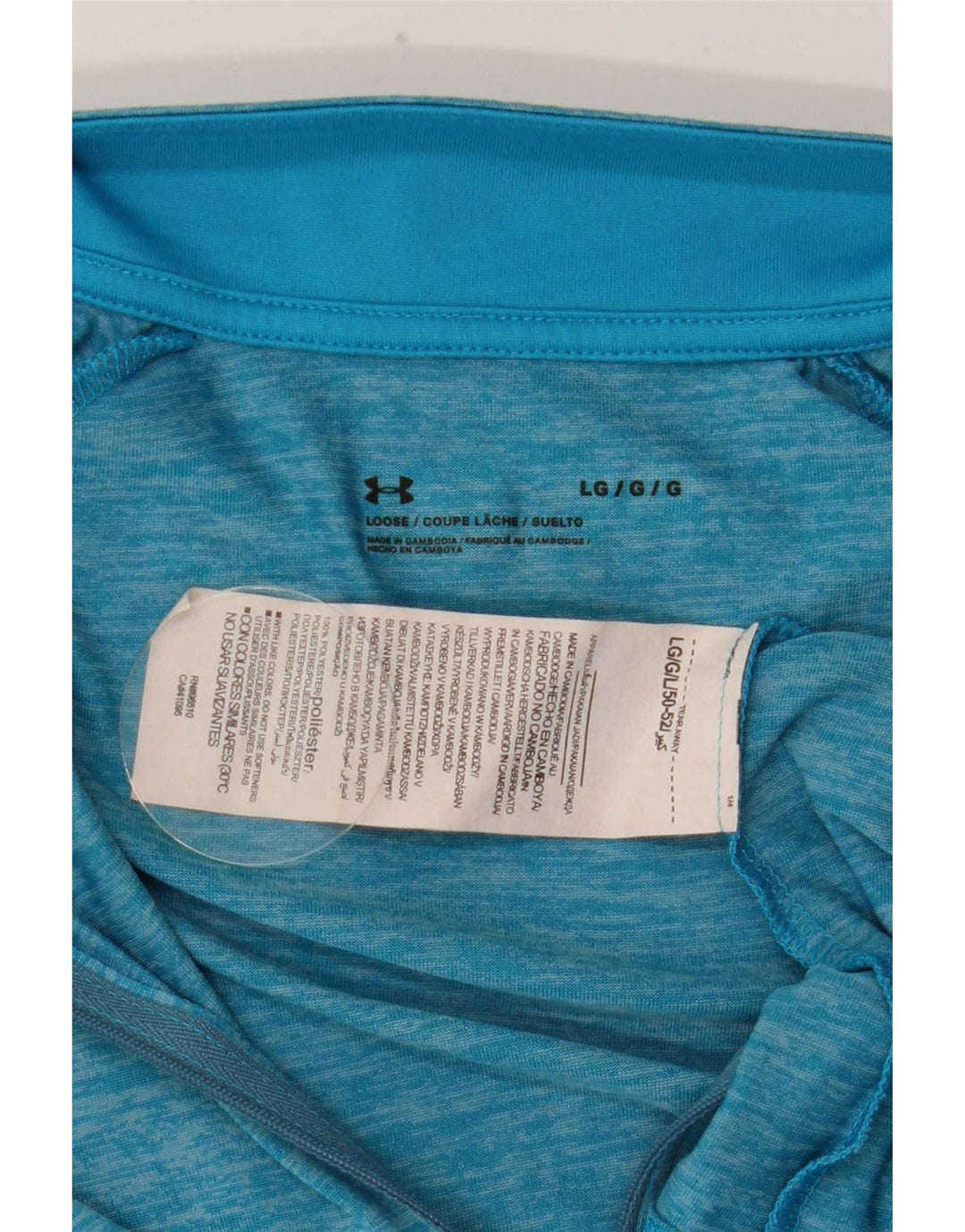 Under Armour Herre Zip Neck Top Langærmet Large Blue Flecked Polyester