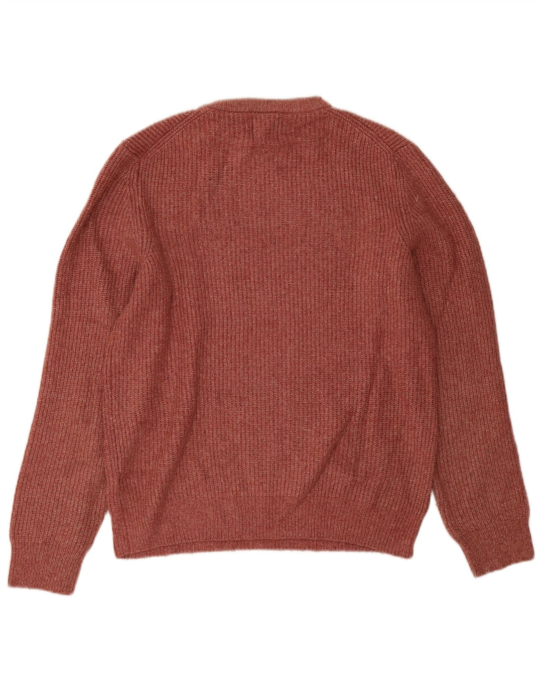 Marks & Spencer Herre sweater med rund hals, lille rødbrun polyamid