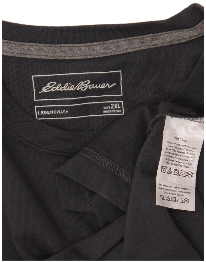EDDIE BAUER Herre T-Shirt Top 2XL Marineblå Bomuld