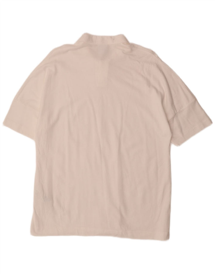 Zara herre poloshirt Medium hvid bomuld