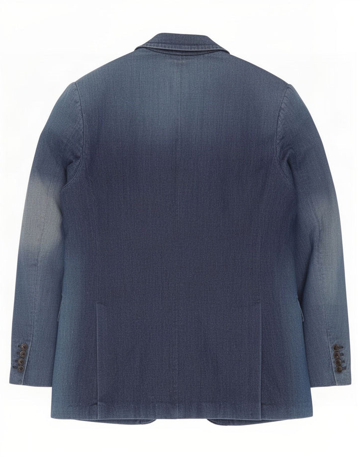 Daniele Alessandrini Herre 3-knaps denim blazerjakke IT 54 2XL Marineblå