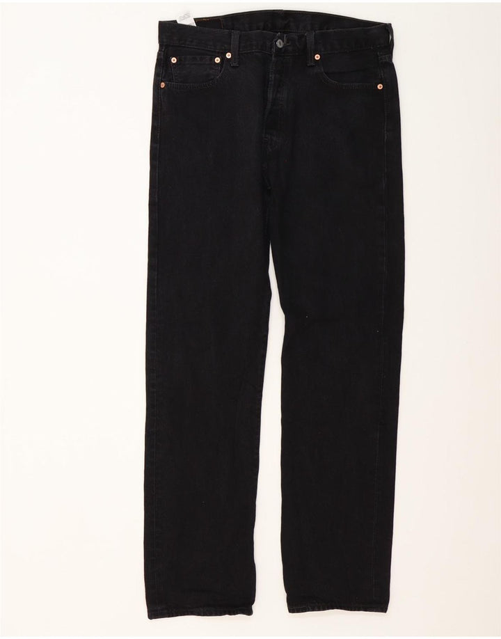 Levi's Herre 501 Straight Jeans W34 L34 Sort Bomuld