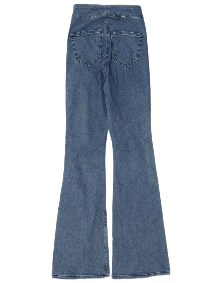 Topshop Dame Højtaljede Flared Jeans W26 L32 Blå Bomuld
