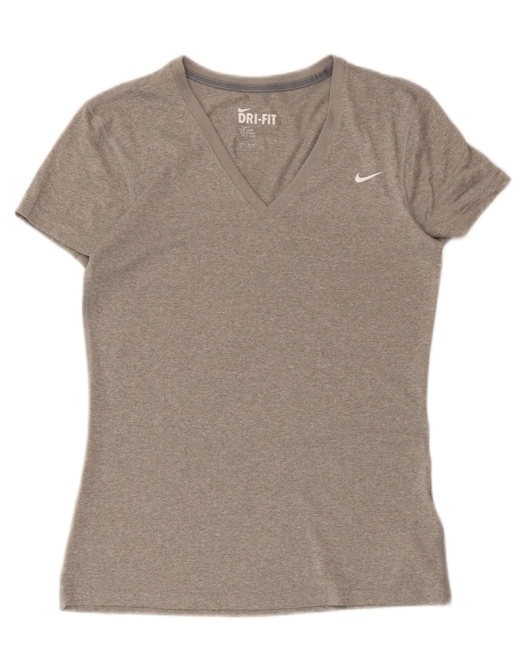 NIKE Womens Dri Fit T-Shirt Top UK 12 Medium Grey Vintage Nike and Second-Hand Nike from Messina Hembry 