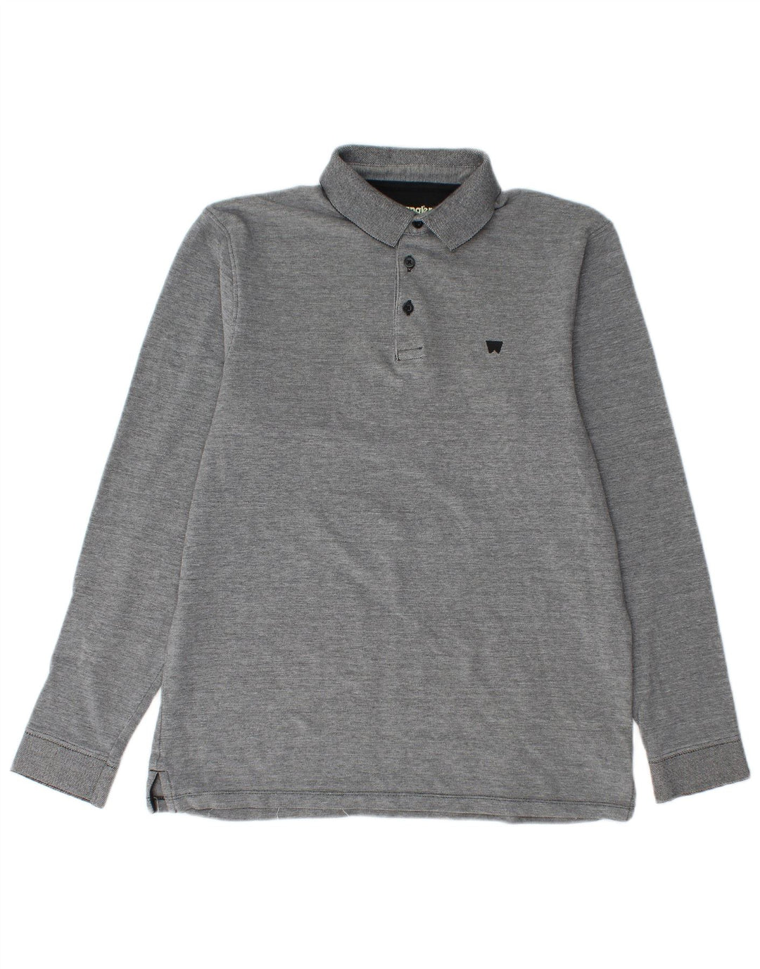 WRANGLER Langærmet poloshirt til mænd mellemgrå bomuld