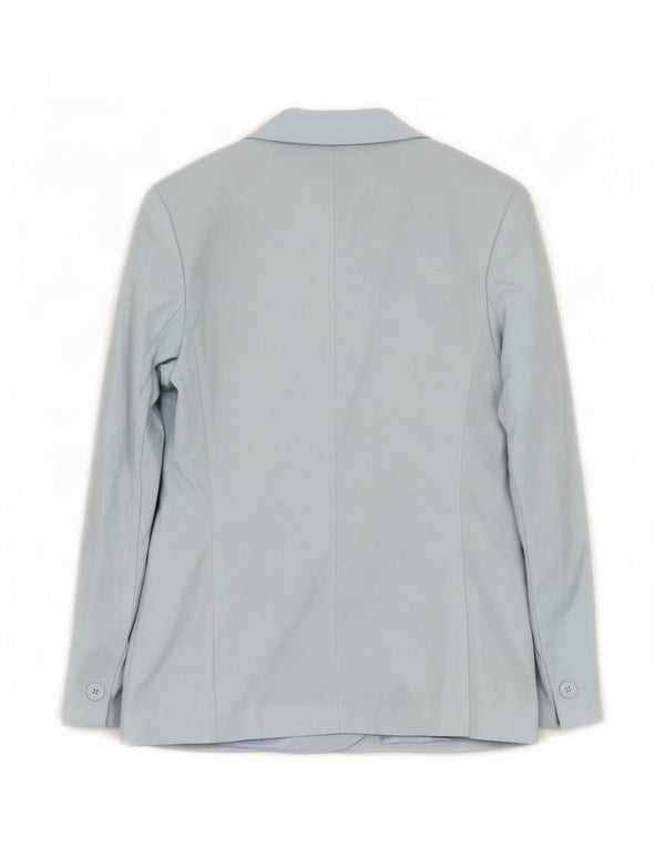 Marks & Spencer Womens 3 Button Blazer Jacket UK 12 Medium Blue Viscose