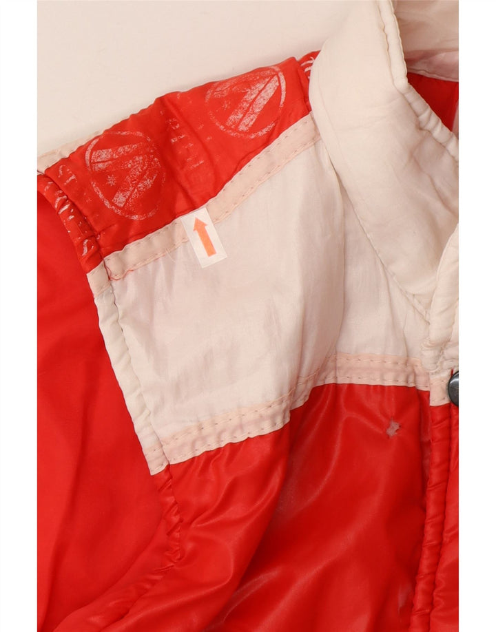 Vintage Polstret Gilet til mænd UK 36 Small Red Colourblock Polyamid