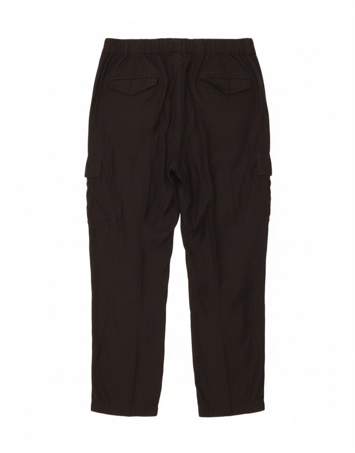 DKNY Womens Tapered Cargo Trousers US 6 Medium W30 L28 Black Rayon Vintage Dkny and Second-Hand Dkny from Messina Hembry 
