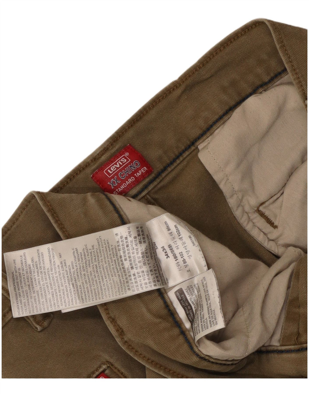 LEVI'S Herre Standard tilspidsede Chinobukser W34 L31 Beige Bomuld