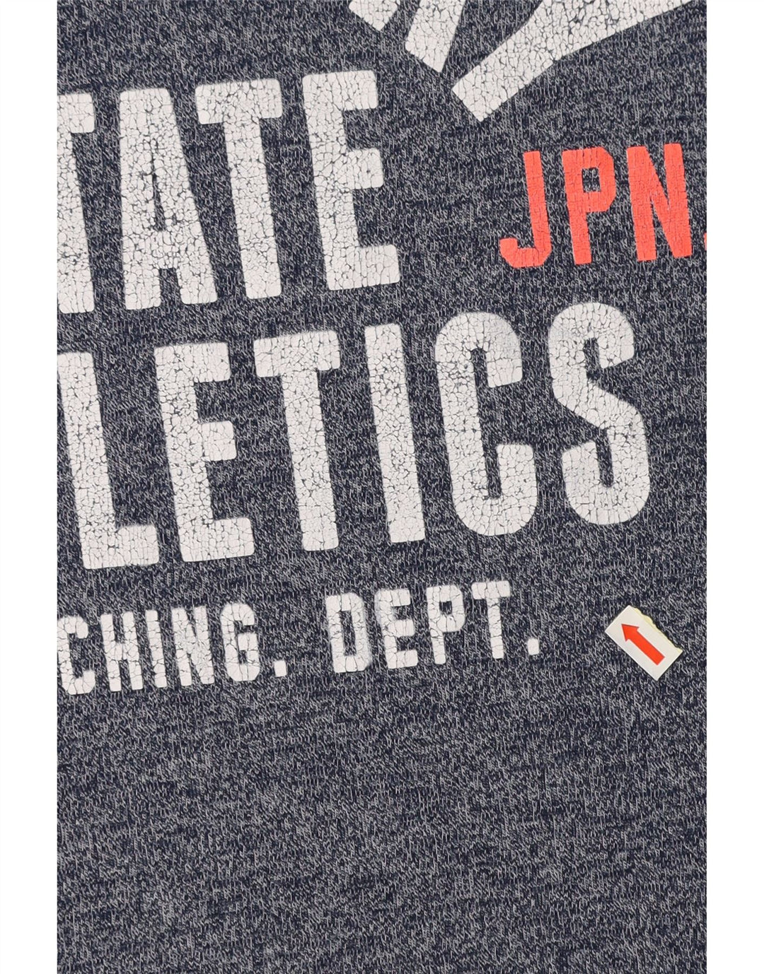 SUPERDRY Herre Track & Field Grafisk T-Shirt Top Stor blå Flecked Bomuld