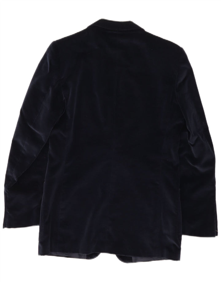 Vintage Herre 2-knaps Velvet Blazer Jacket IT 50 Large Navy Blue