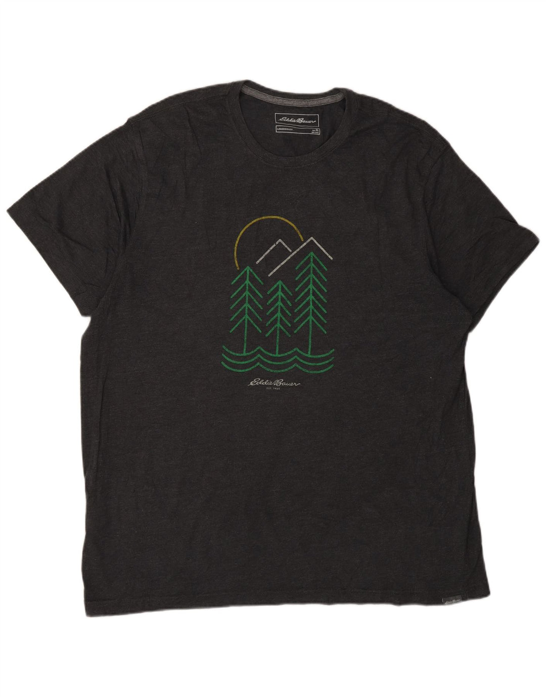 Eddie Bauer Herre grafisk T-shirt Top XL Grå Bomuld