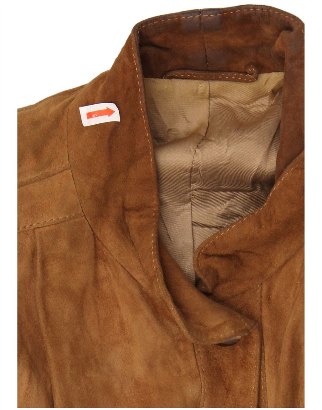 VINTAGE Womens Suede Jacket UK 14 Medium Brown Leather