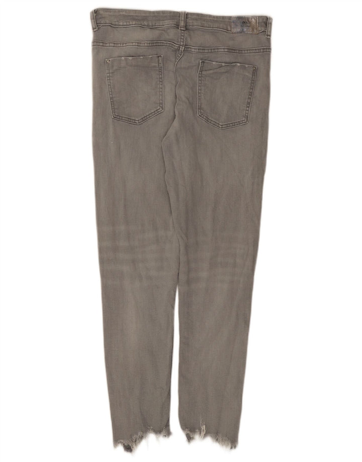 Zara Dame Slim Jeans EU 40 Medium W30 L27 Grå Bomuld