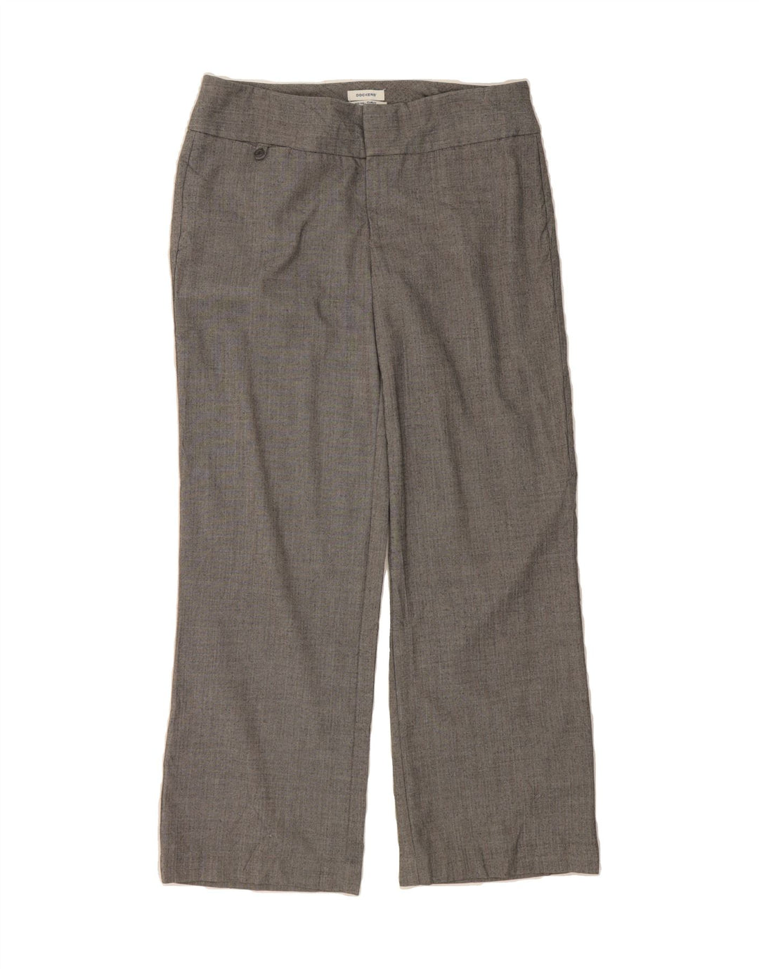 DOCKERS Womens Curvy Mid Rise Casual Trousers US 8 Medium W32 L30 Grey Vintage Dockers and Second-Hand Dockers from Messina Hembry 
