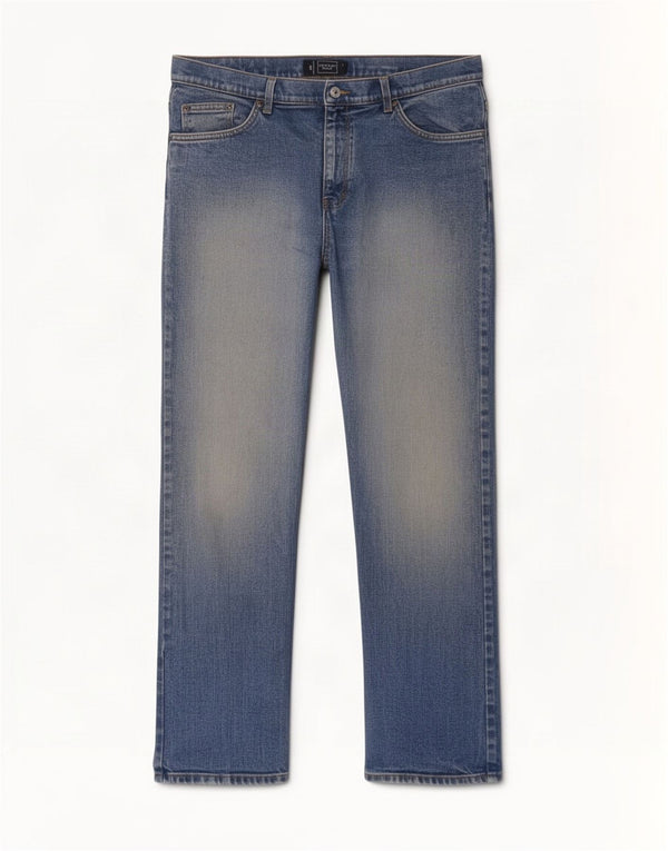 Marks & Spencer Herre Blue Harbor Straight Jeans W36 L31 Bomuld