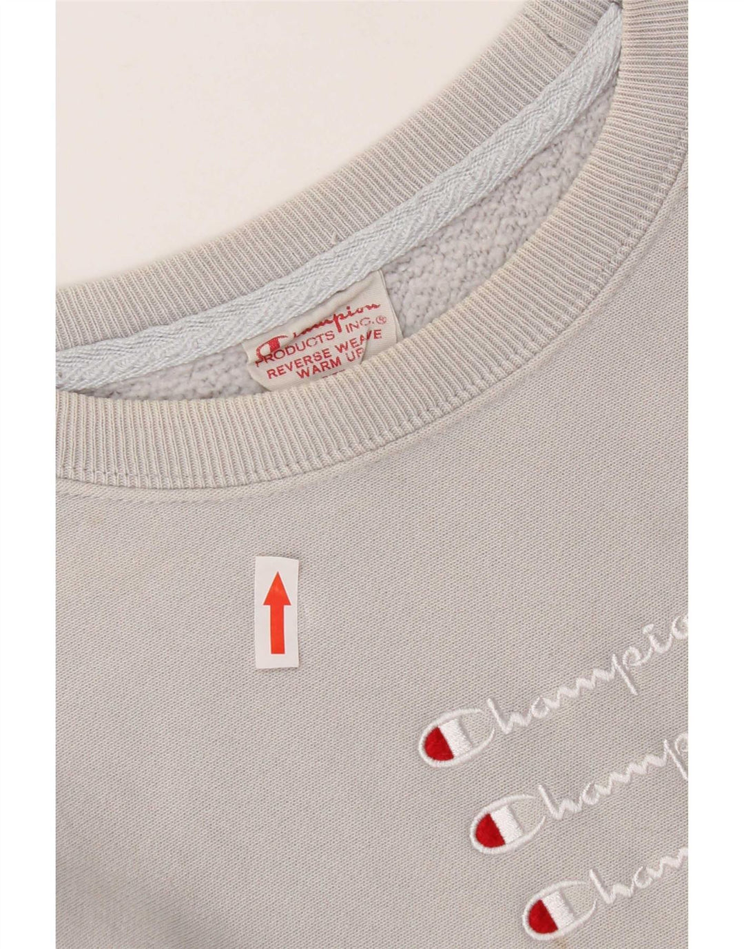 Champion Dame Grafisk Sweatshirt Jumper UK 10 Lille Grå Bomuld