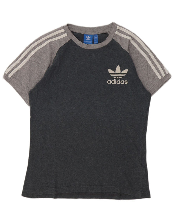 Adidas Mens T-Shirt Top Small Grey Colourblock Cotton