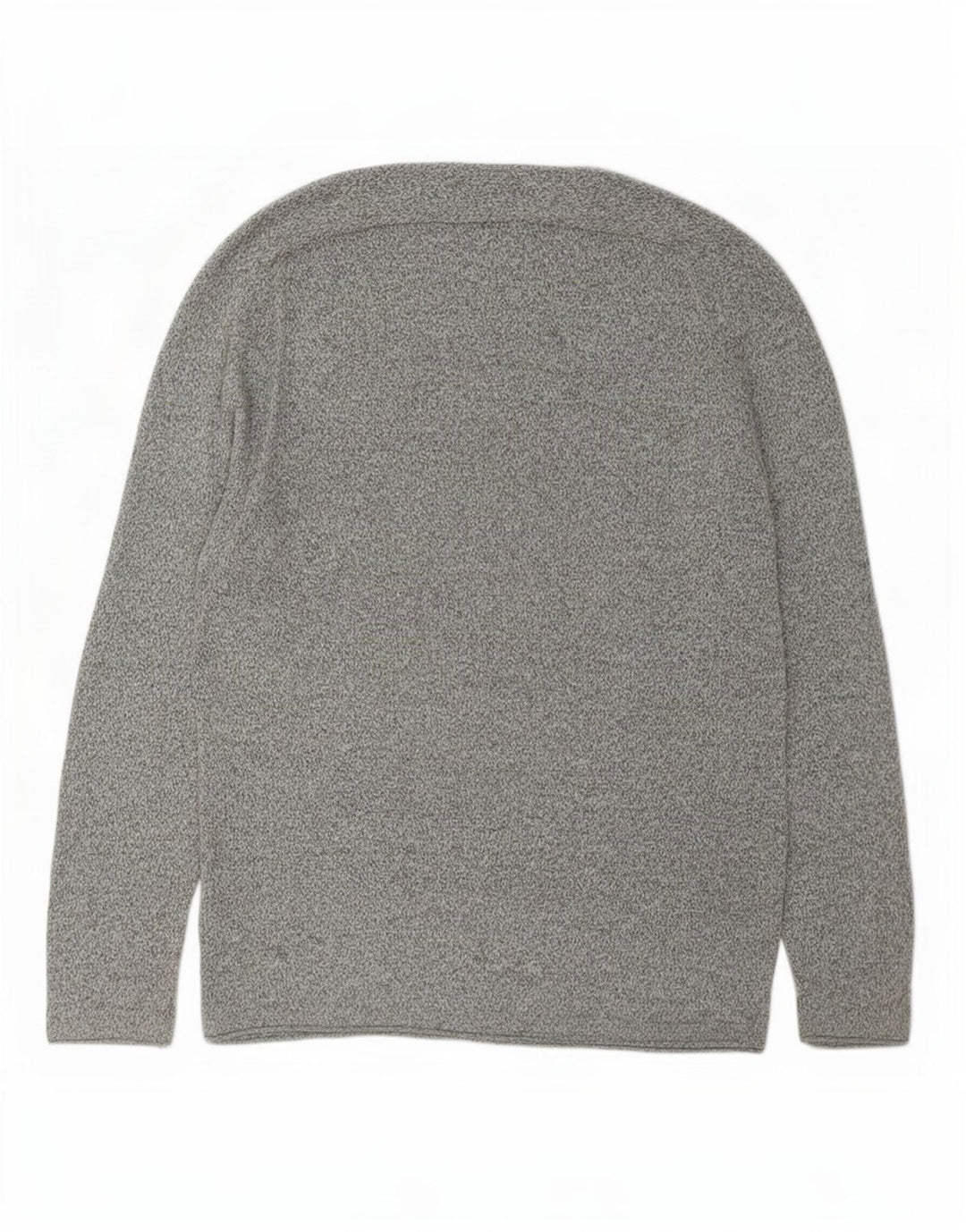 Zara Herre Boat Neck Jumper Sweater Stor Grå Flecked Bomuld
