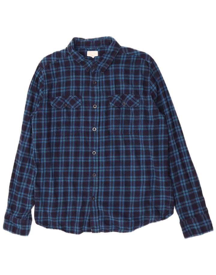 Mountain Warehouse Herre flannelskjorte Stor marineblå ternet bomuld