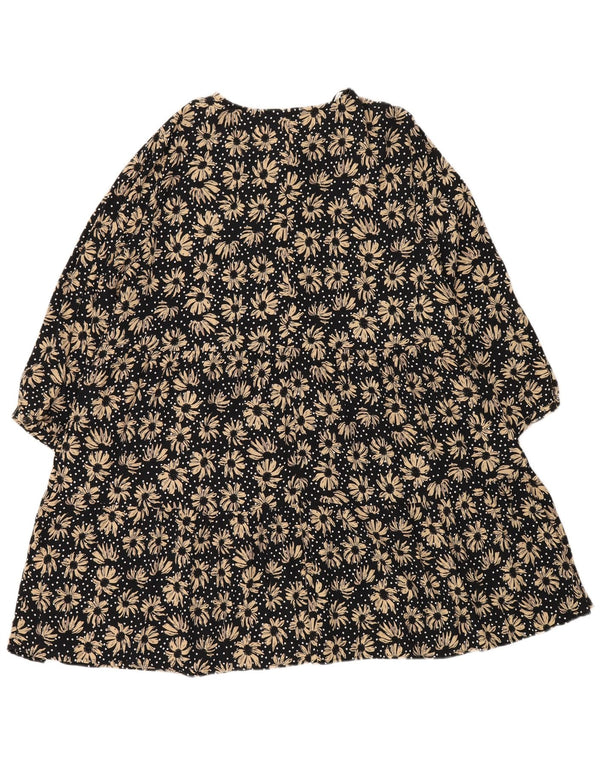 Zara Damekjole UK 20 2XL Navy Blue Floral Viscose