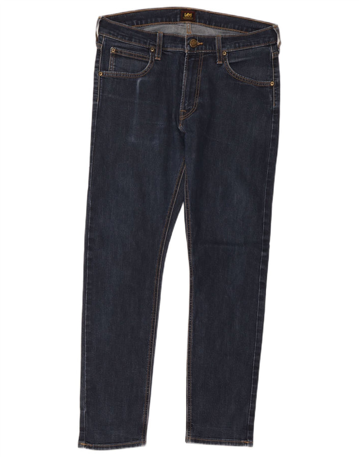 Lee Herre Luke Slim Jeans W32 L32 Marineblå Bomuld