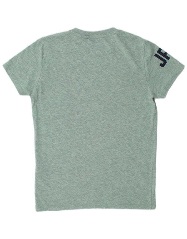 SUPERDRY Herre Yokohama grafisk T-shirt Top Medium Grøn Flecked Bomuld