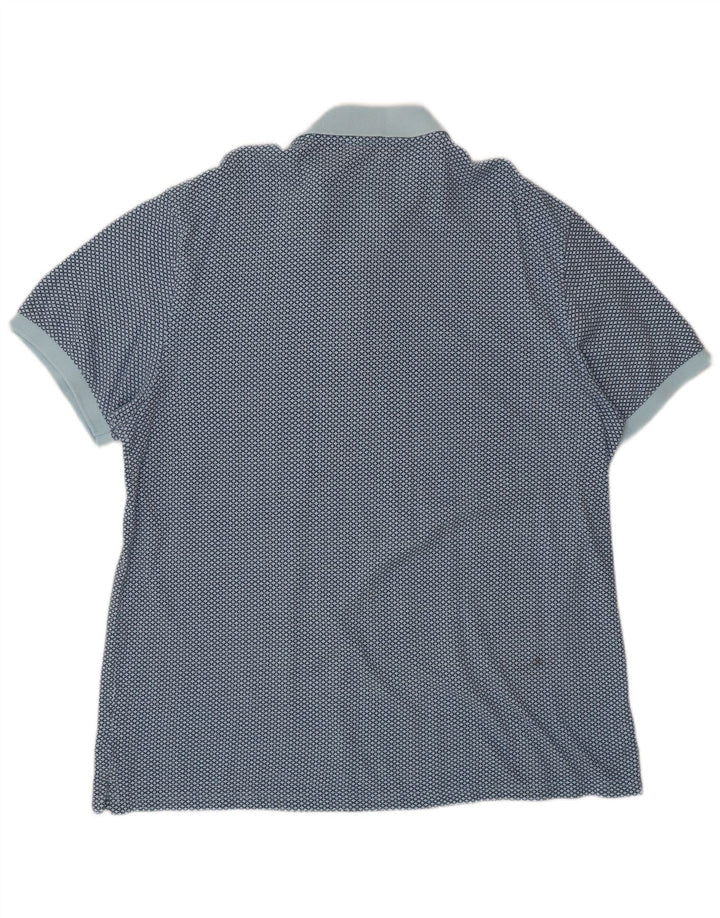Calvin Klein Herre Classic Fit Polo Shirt Stor blå geometrisk bomuld