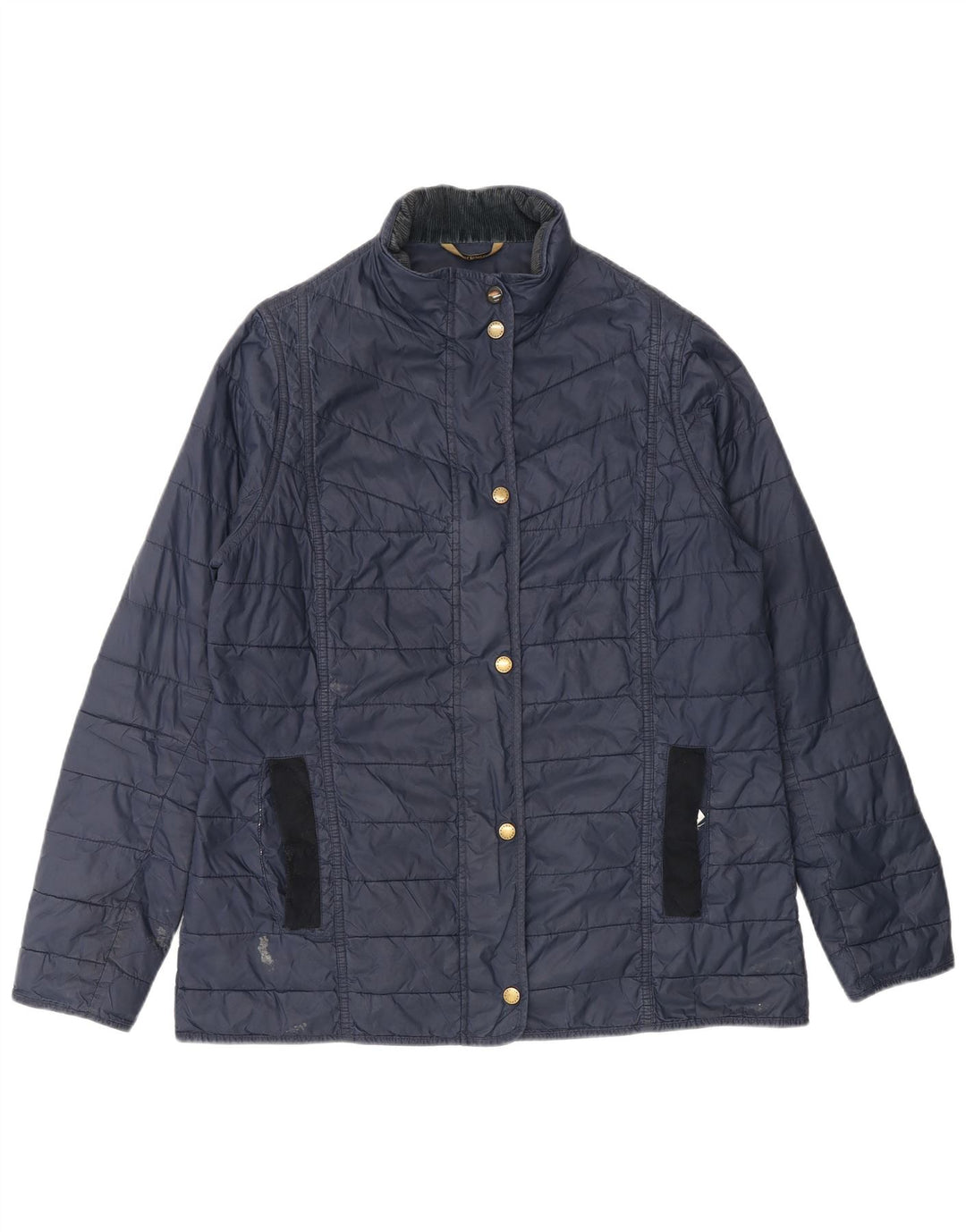 Barbour polstret jakke til kvinder UK 16 Large Navy Blue Colourblock Polyamid